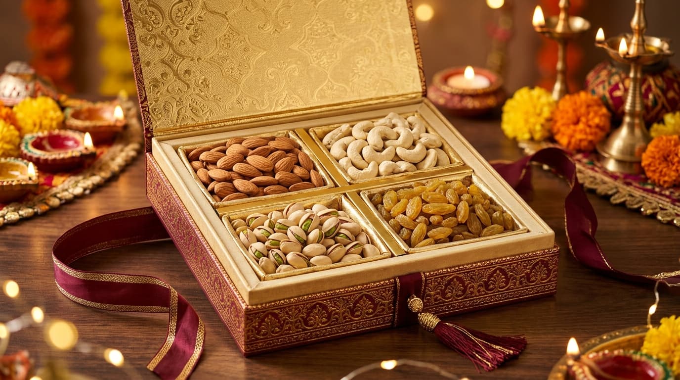 Festive dry fruit gift hamper